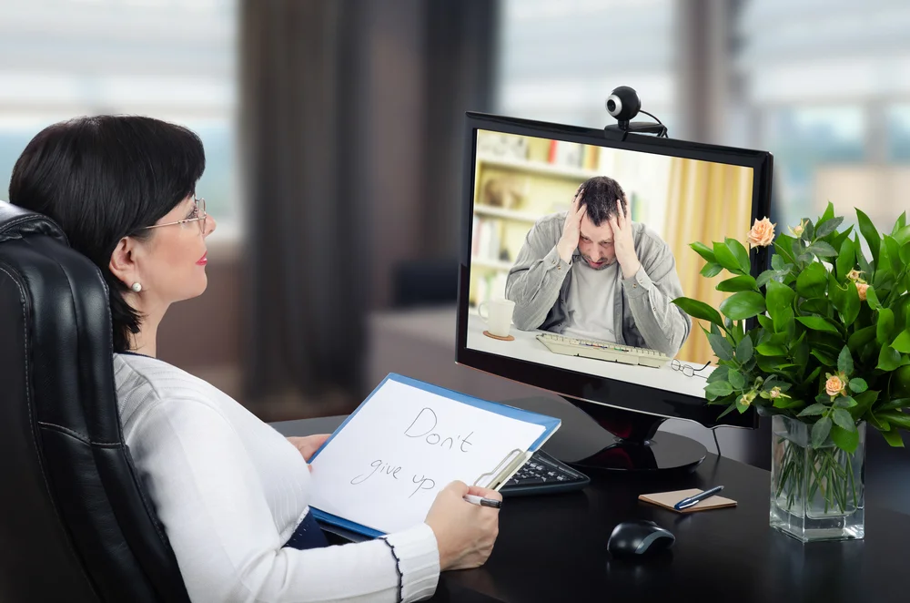 Doctor on video call